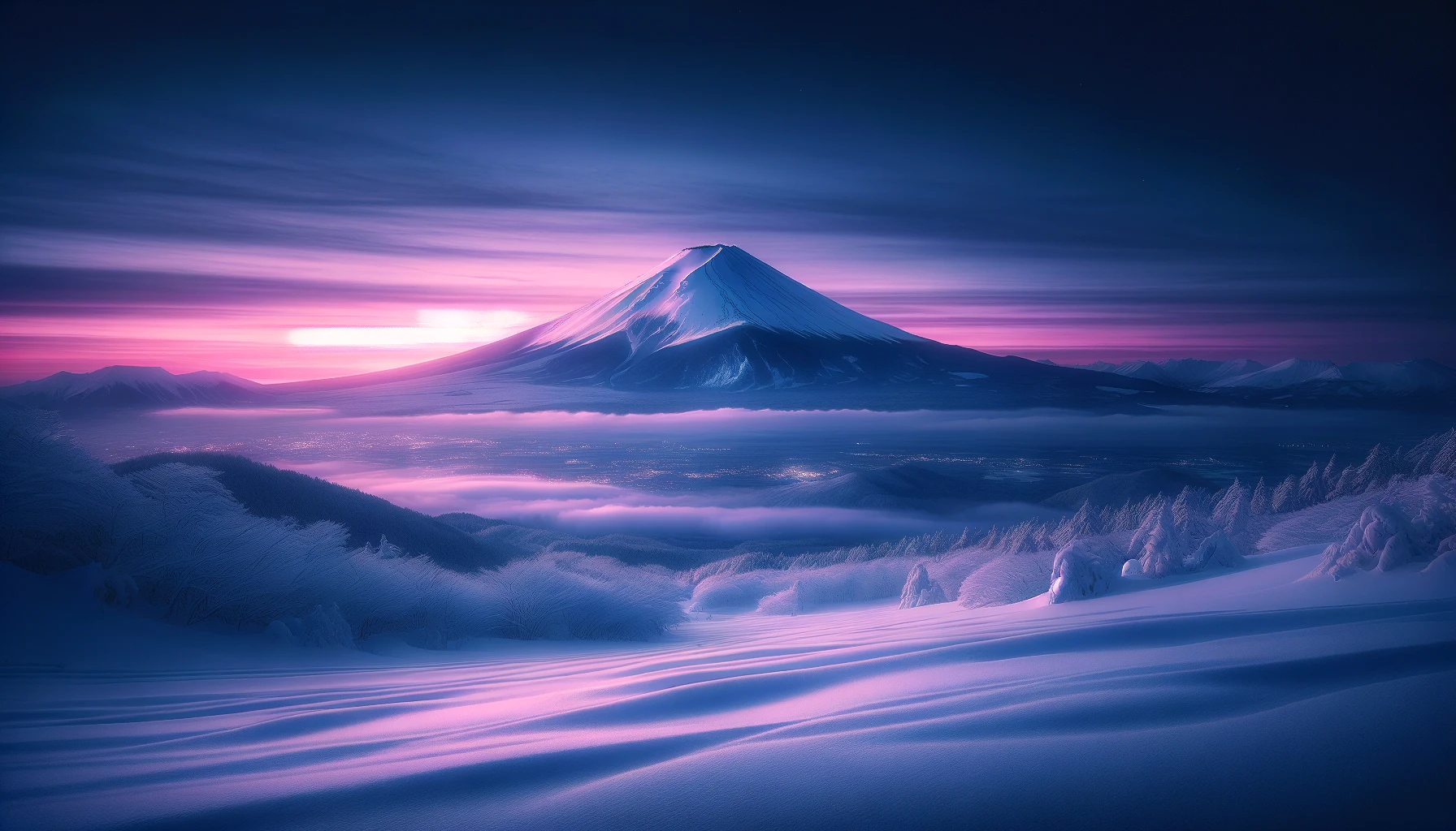 Twilight Mount Fuji